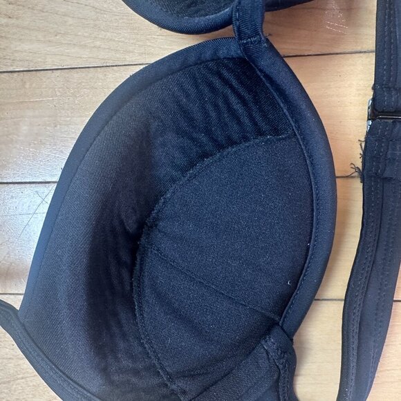 XHILARATION Size Medium Push Up Black Strappy Bikini Swimsuit Top - Picture 5 of 6
